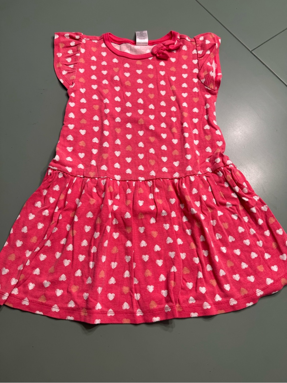 Gymboree Hot Pink Heart Print Flutter Sleeve Dress